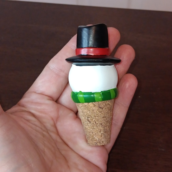 Wine Bottle Cork Stopper Corningware Snowman Wine Stopper - Picture 4 of 11